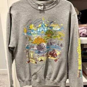 Disney Parks official Authentic Crew Neck Sweatshirt Disneyland Gray Medium
